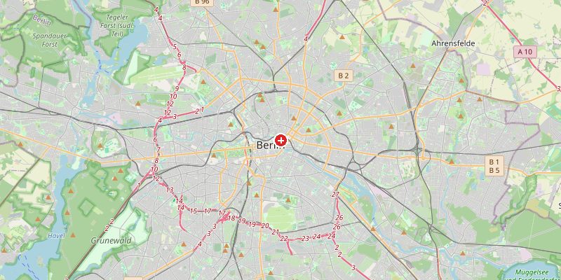 Karte von Berlin mit Höhenmarkierung – OpenStreetMap