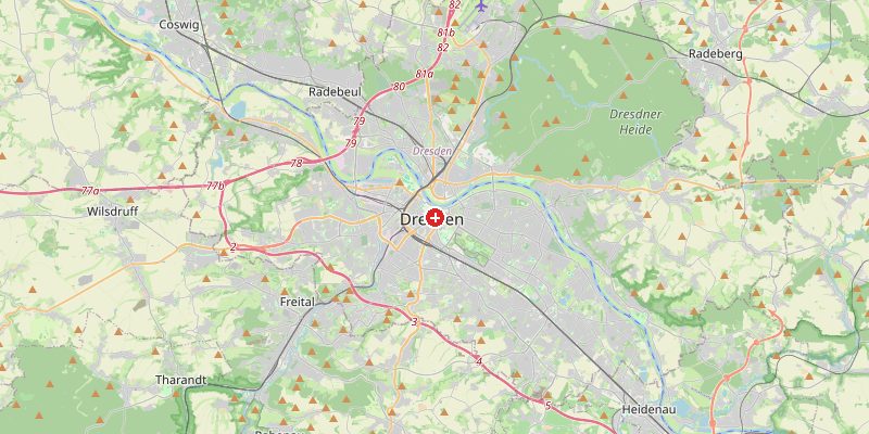 Karte von Dresden mit Höhenmarkierung – OpenStreetMap