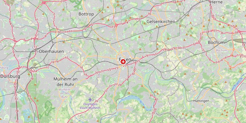 Karte von Essen mit Höhenmarkierung – OpenStreetMap