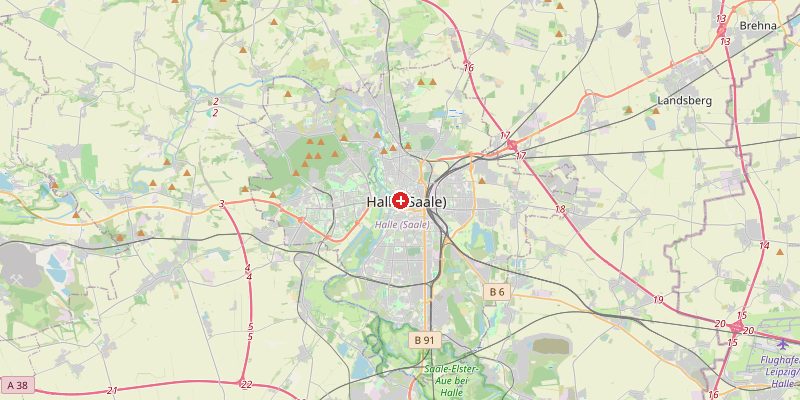 Karte von Halle (Saale) mit Höhenmarkierung – OpenStreetMap