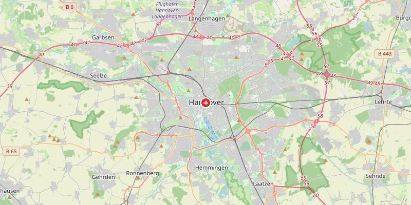 Karte von Hannover mit Höhenmarkierung – OpenStreetMap