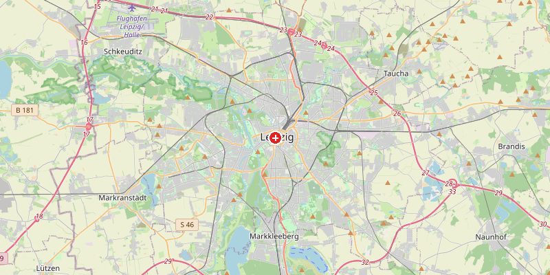 Karte von Leipzig mit Höhenmarkierung – OpenStreetMap