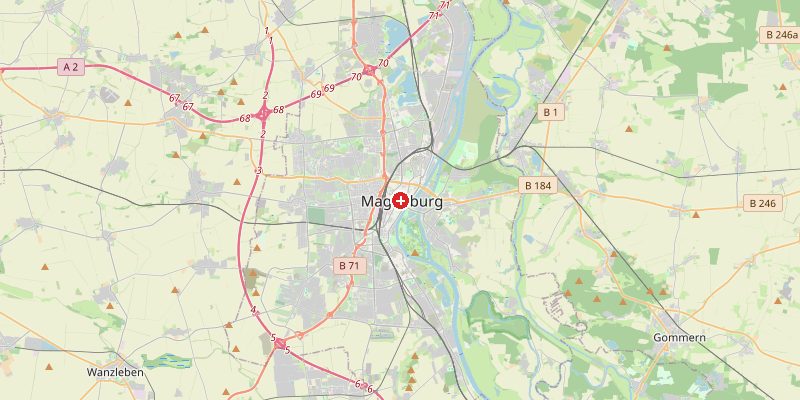 Karte von Magdeburg mit Höhenmarkierung – OpenStreetMap