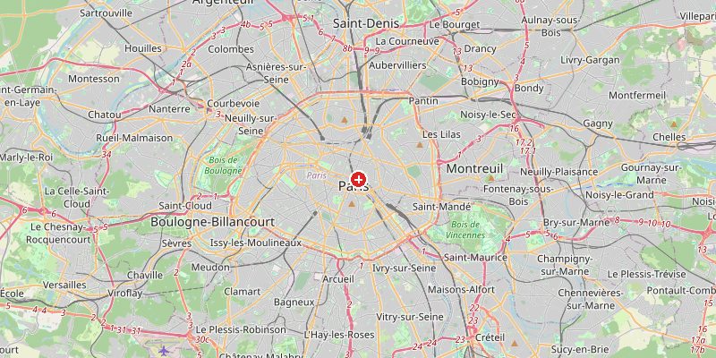 Karte von Paris mit Höhenmarkierung – OpenStreetMap
