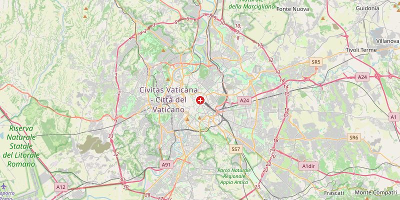 Karte von Rom mit Höhenmarkierung – OpenStreetMap
