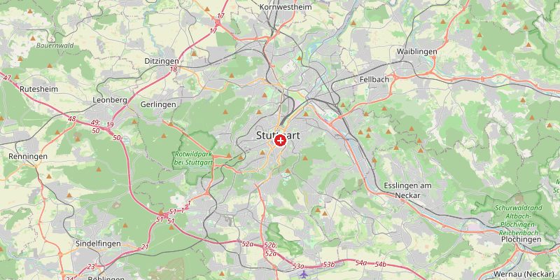 Karte von Stuttgart mit Höhenmarkierung – OpenStreetMap