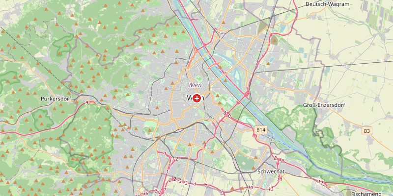 Karte von Wien mit Höhenmarkierung – OpenStreetMap